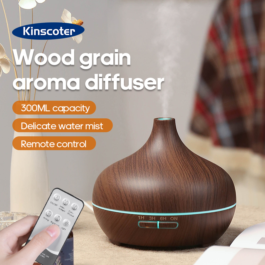 Home Fragrance Accessories - KINSCOTER Ahşap Desenli Aromaterapi Difüzörü 300ml