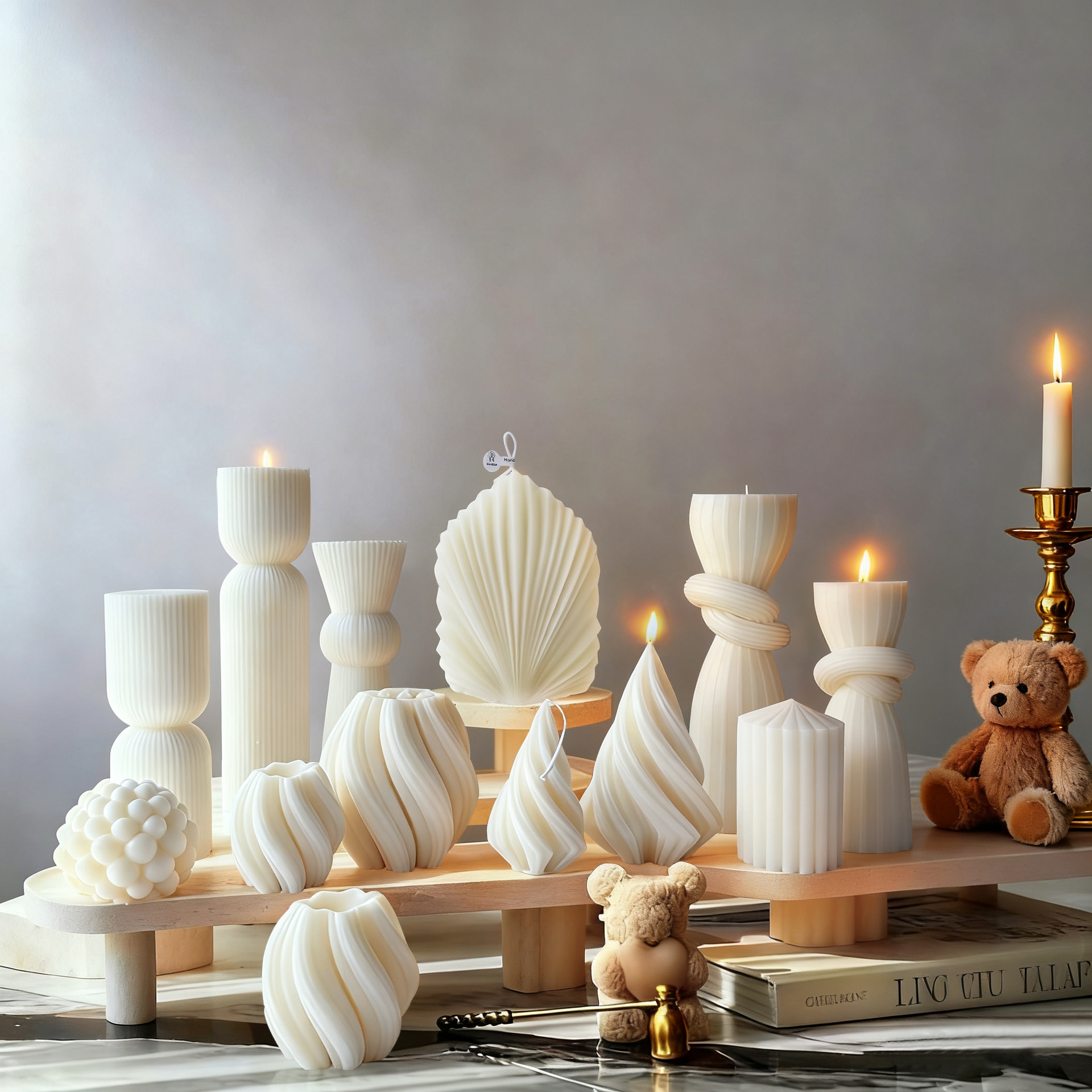 Fragrance Home Decor - İskandinav Minimalist Beyaz Kokulu Mum Atmosfer
