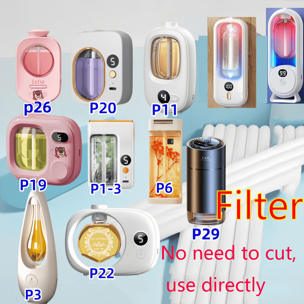 Home Fragrance Accessories - Akıllı aromaterapi makinesi yedek filtre tuvalet