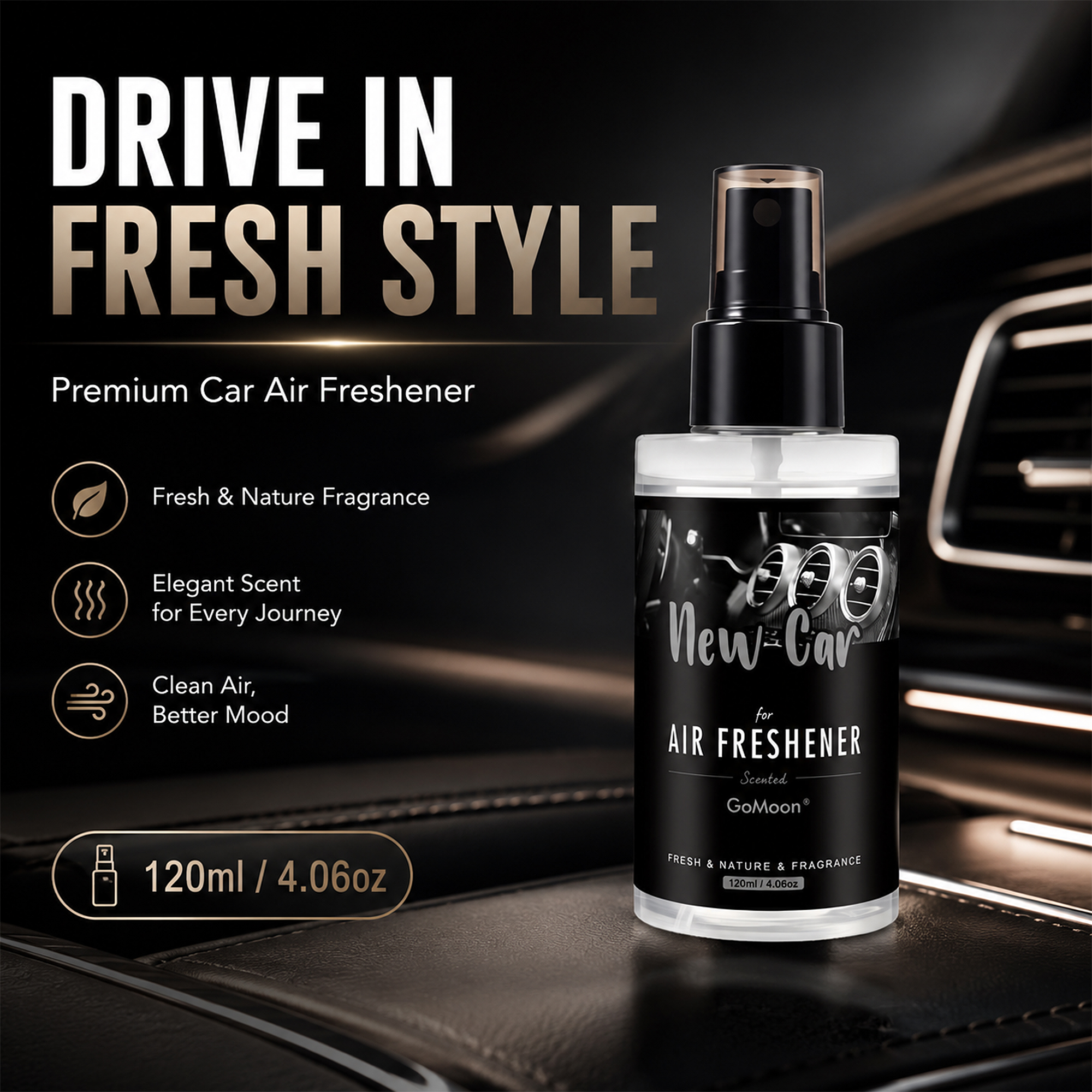 Home Fragrance Janzen - 120ml/4.06oz Yeni Araba Kokulu Premium Araç