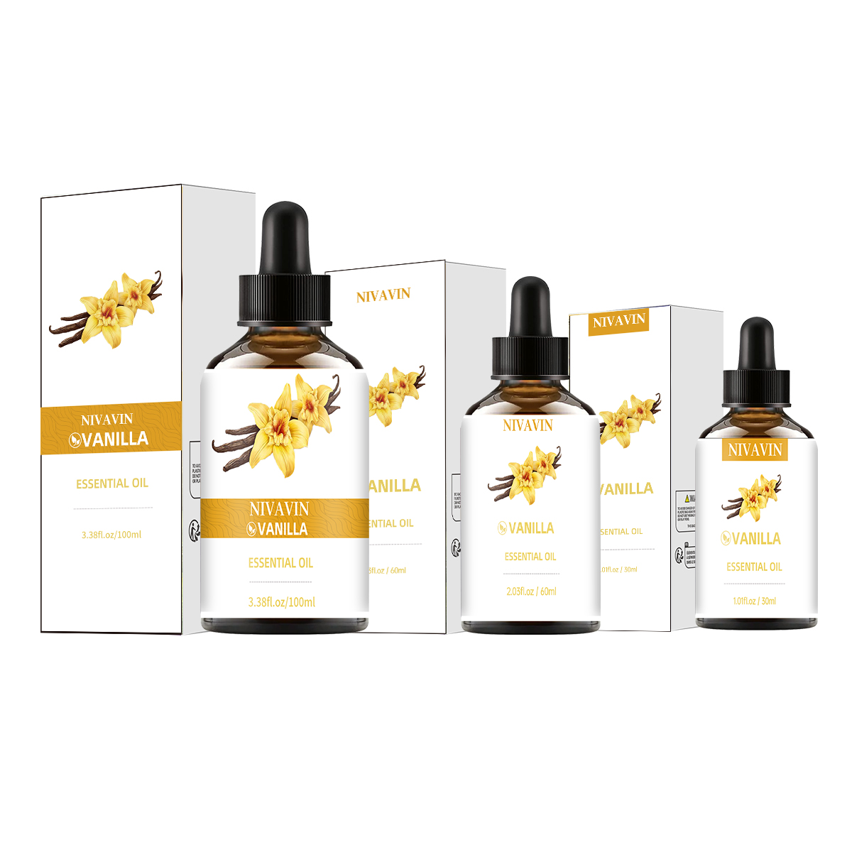 Home Fragrance Co - NIVAVIN 30ml/60ml/100ml vanilya esansiyel yağı, doğal