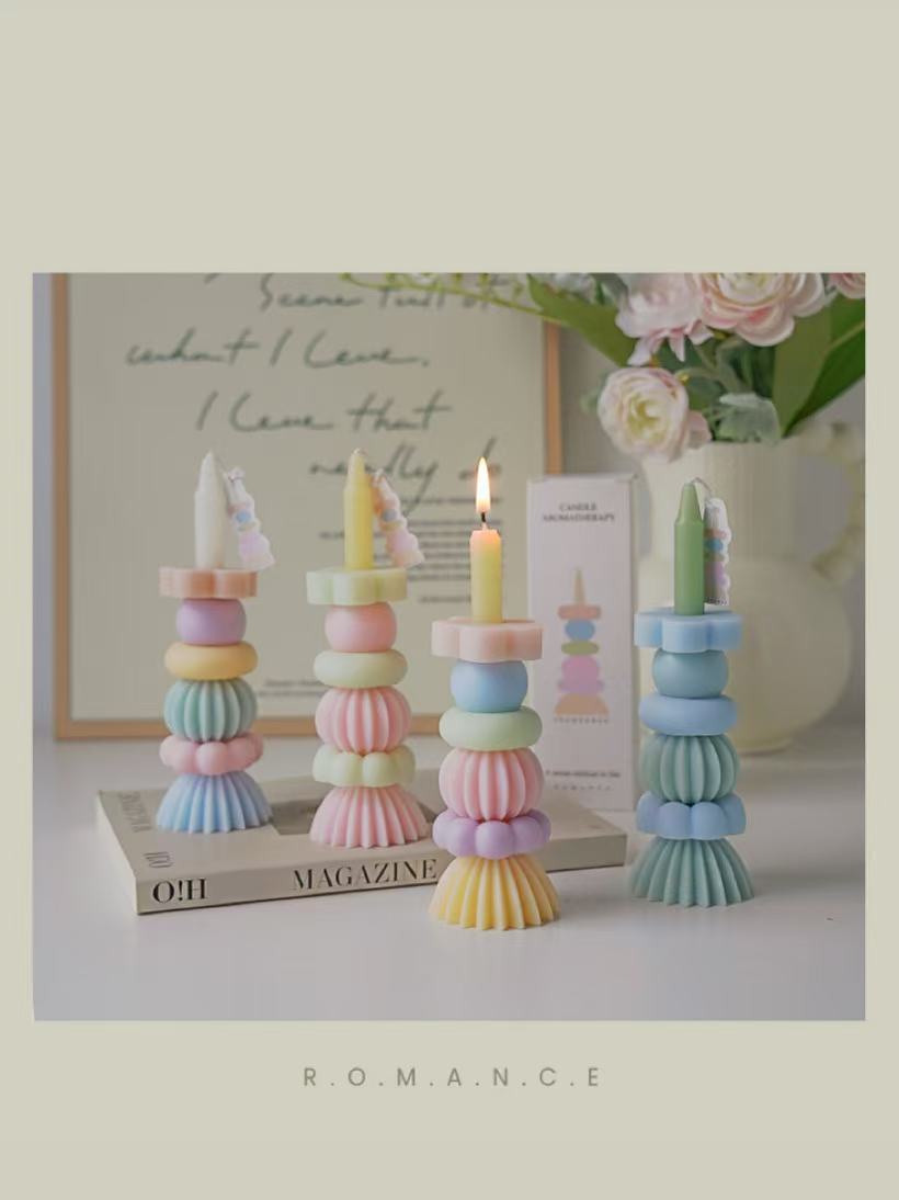 Fragrance Home Decor - El Yapımı Geometrik Katmanlı Kokulu Mum,