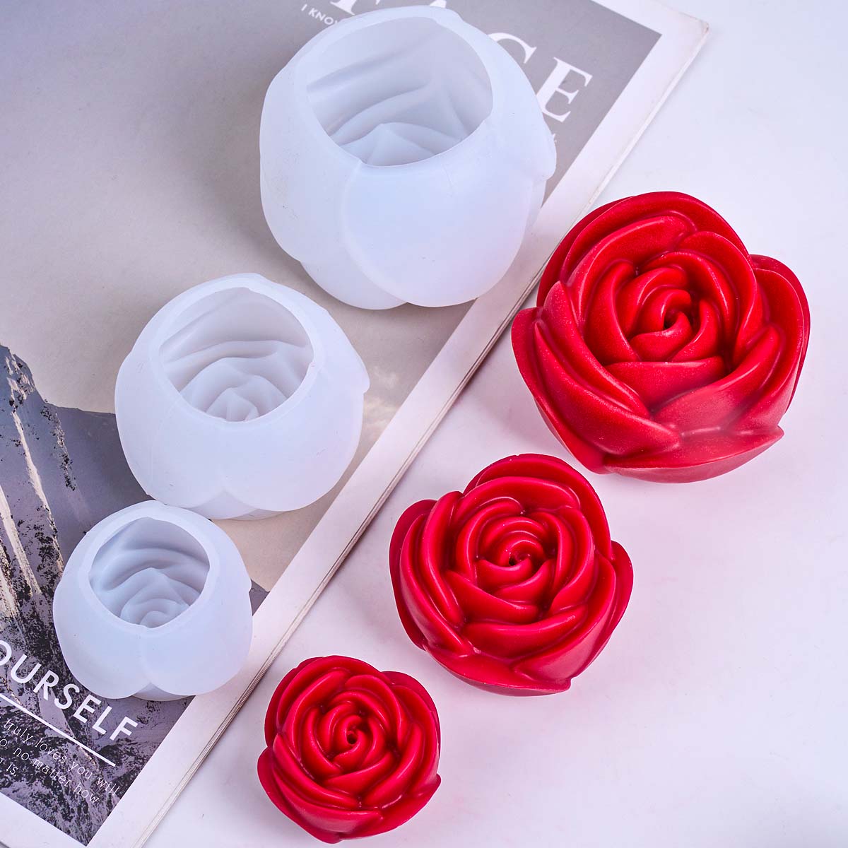 3D Çiçek Şekli Silikon Mum Kal - Home Fragrance Rose incelemesi ve fiyatı