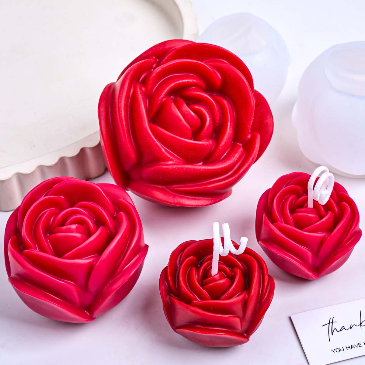 3D Çiçek Şekli Silikon Mum Kal - Home Fragrance Rose incelemesi ve fiyatı
